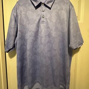 Antigua Men's Light Blue Paisley Polo Shirt